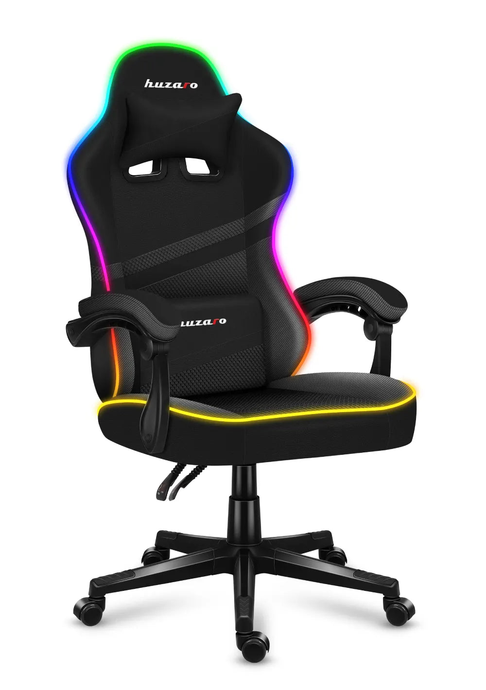 HUZARO FORCE 4.4 RGB LED Schwarz Mesh Gaming-Stuhl