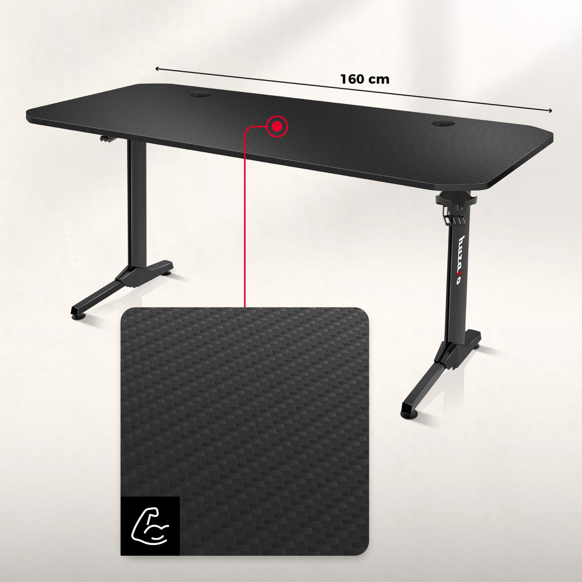 Huzaro Hero 4.7 Gaming-Schreibtisch Schwarz