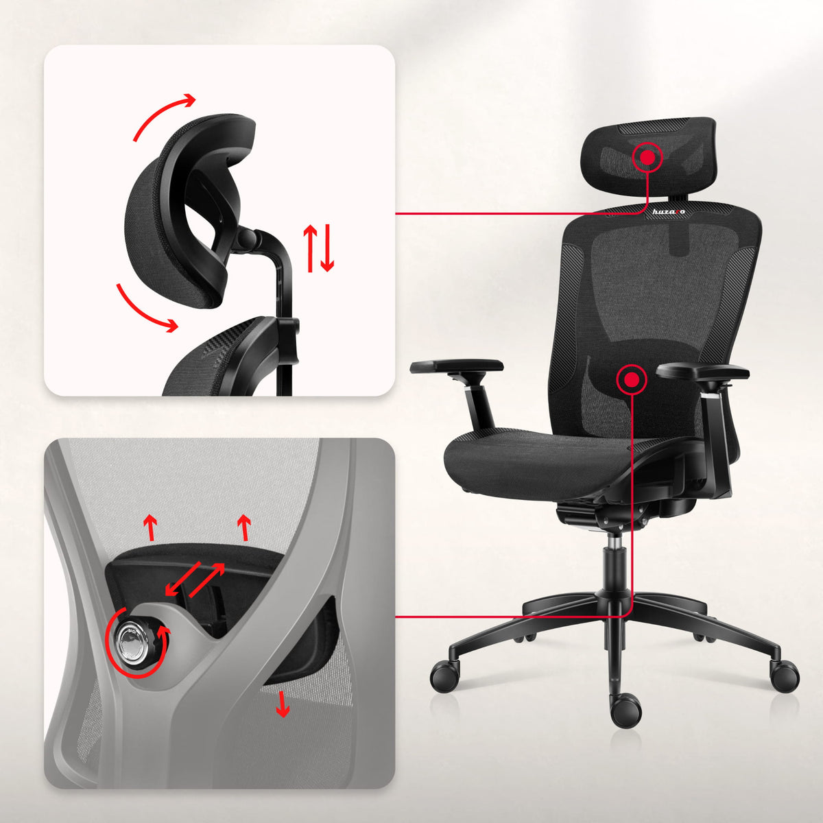 Bürostuhl Combat 7.3 Black Mesh