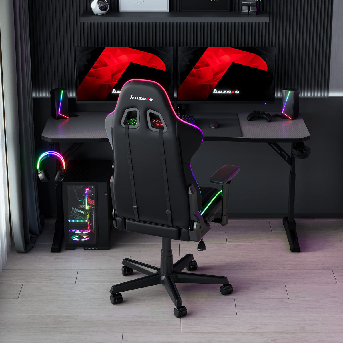 Gaming-Schreibtisch Huzaro Hero 4.6 Schwarz 160 cm