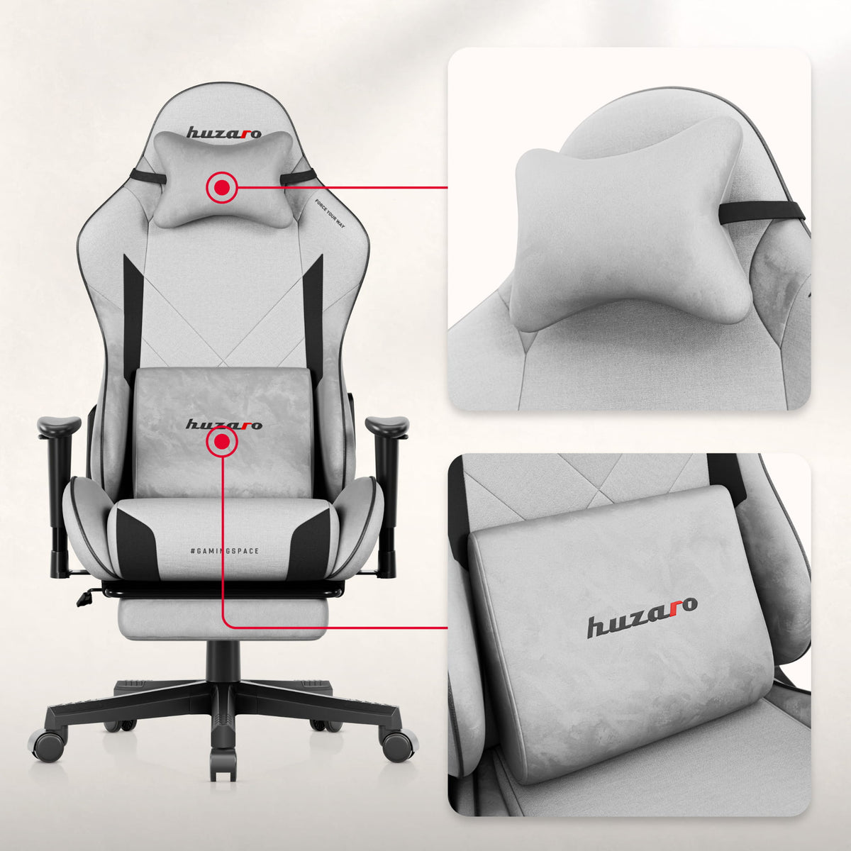 Huzaro Force 5.7 Grauer Gaming-Stuhl