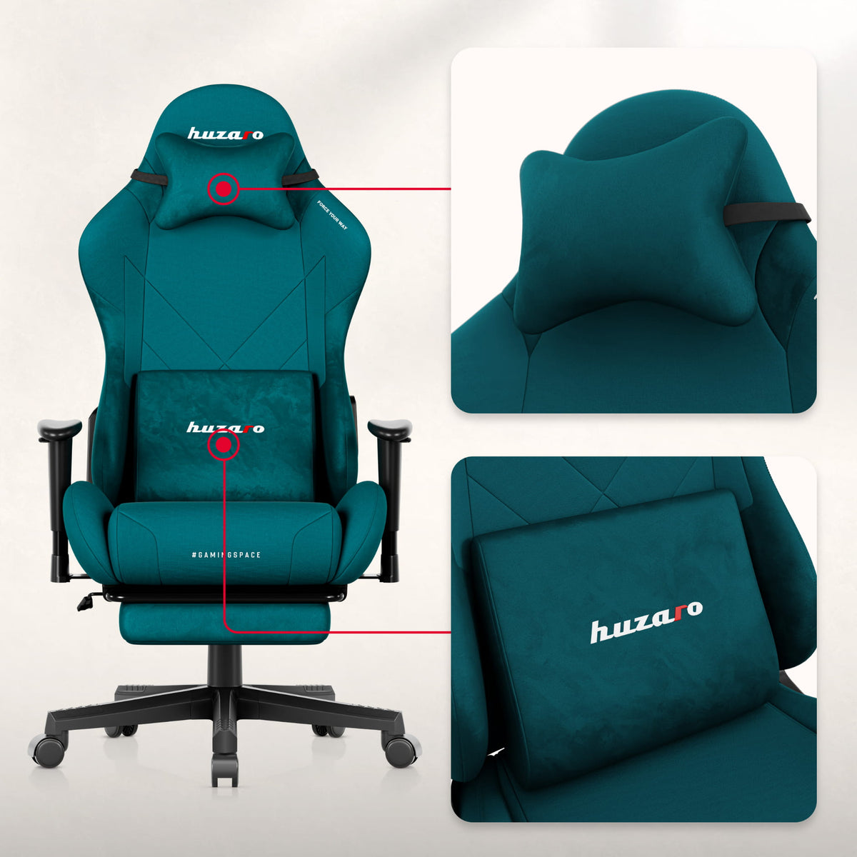 Huzaro Force 5.7 Gaming-Stuhl in Teal