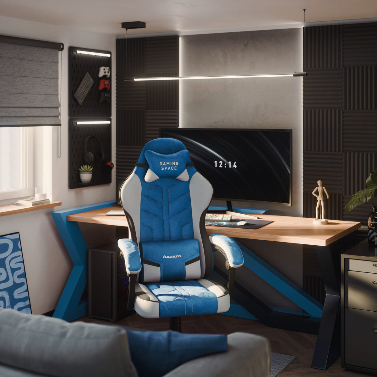 Huzaro Force 2.7 Gaming-Stuhl aus blauem Samt 