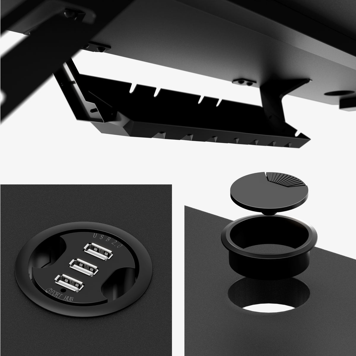 Computerschreibtisch mit Regal Mark Adler Leader 5.1 Black 115 cm