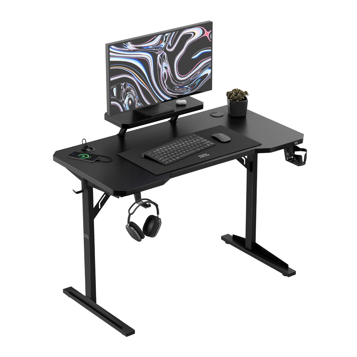 Computerschreibtisch mit Regal Mark Adler Leader 5.1 Black 115 cm