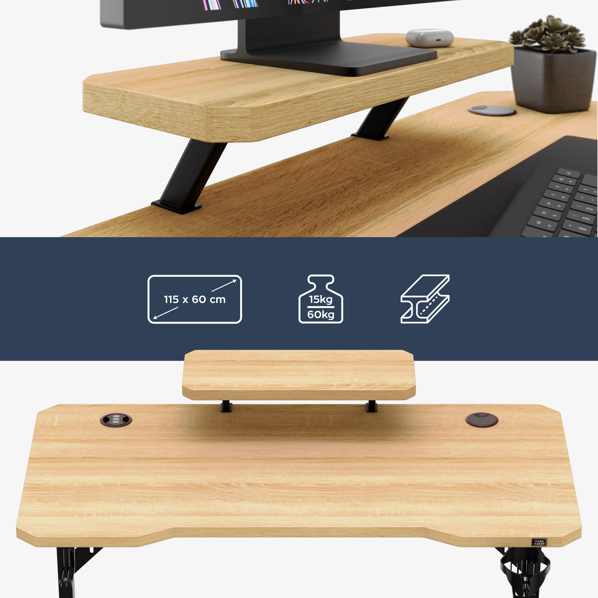 Computertisch mit Regal Mark Adler Leader 5.1 Oak 115 cm