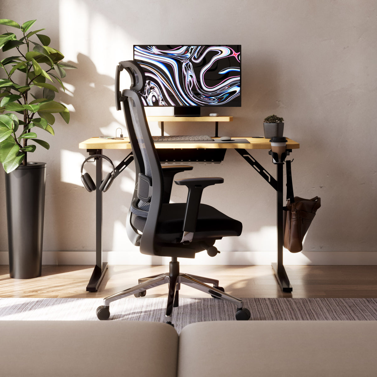 Computertisch mit Regal Mark Adler Leader 5.1 Oak 115 cm