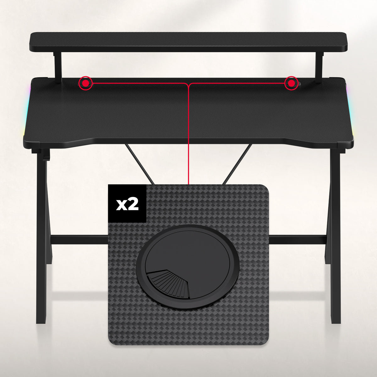 Huzaro Hero 1.9 RGB LED Gaming-Schreibtisch 120 cm