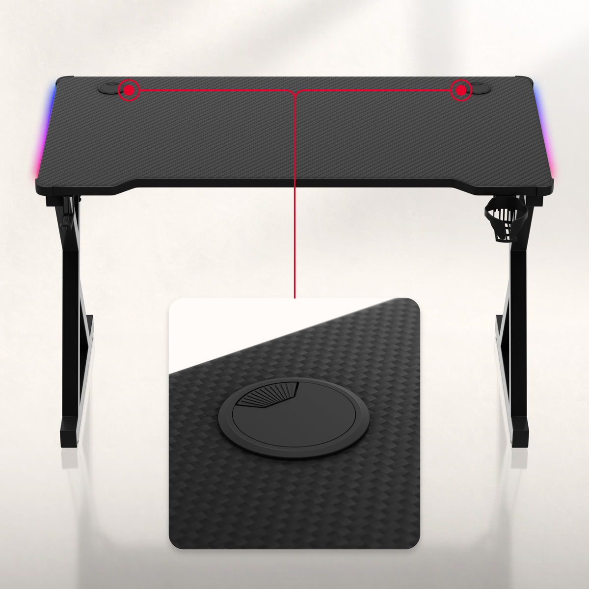 Huzaro Hero 2.3 RGB Gaming-Schreibtisch LED 120 cm