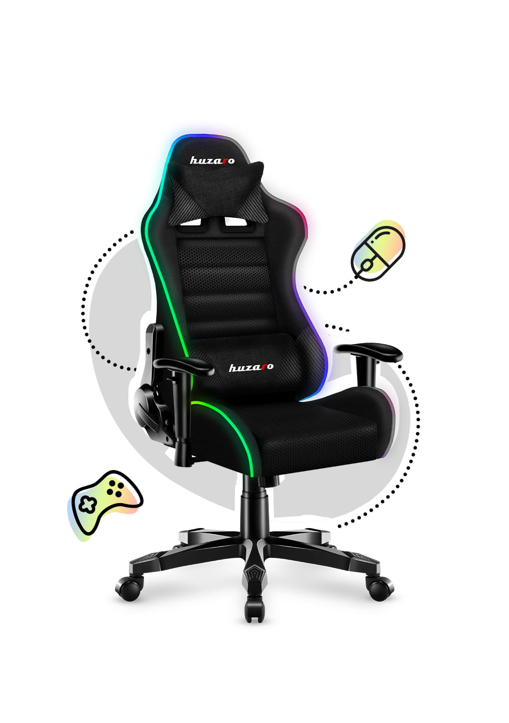 HUZARO RANGER 6.0 RGB LED Mesh Gaming-Stuhl für Kinder