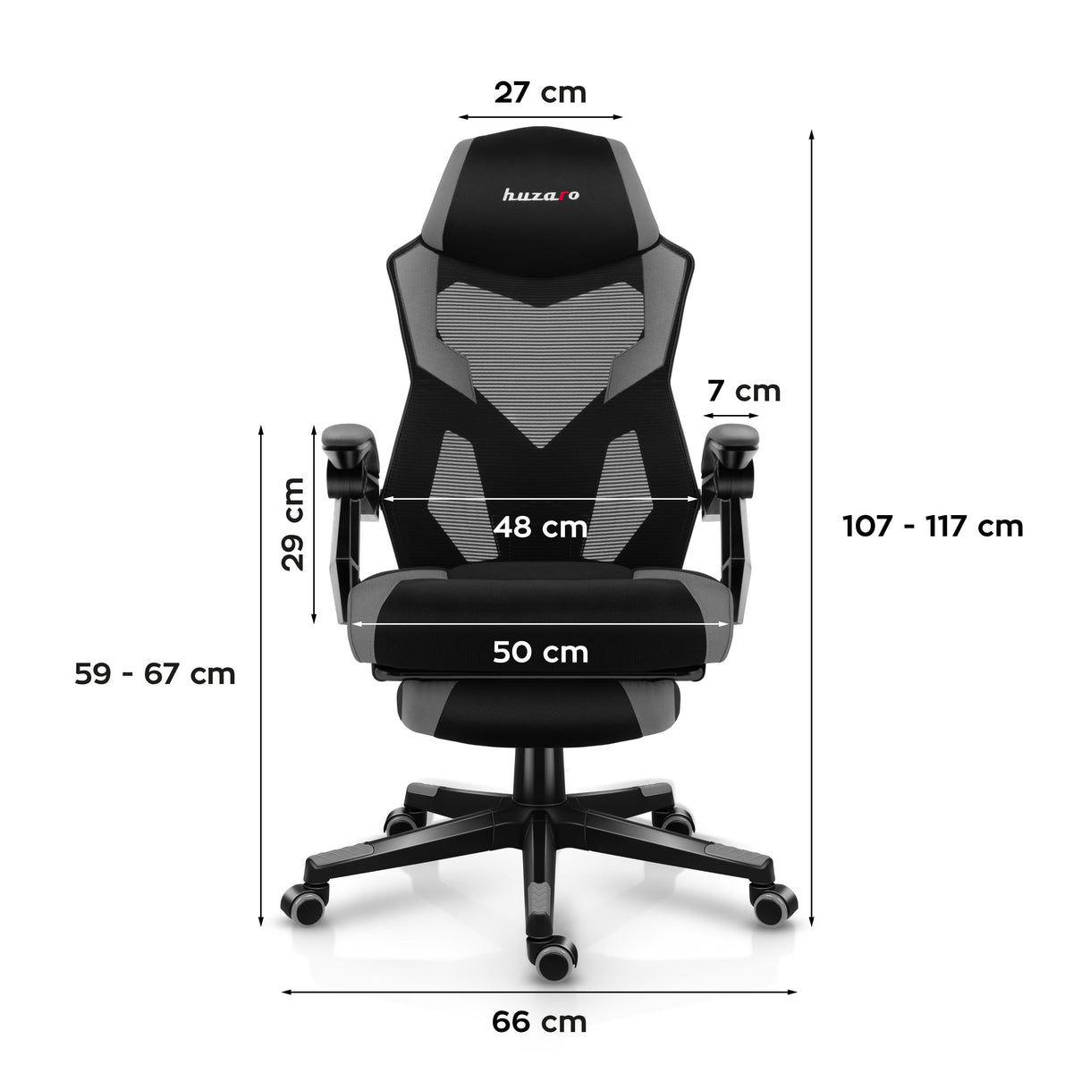 Huzaro Combat 3.1 Grau Gaming Stuhl