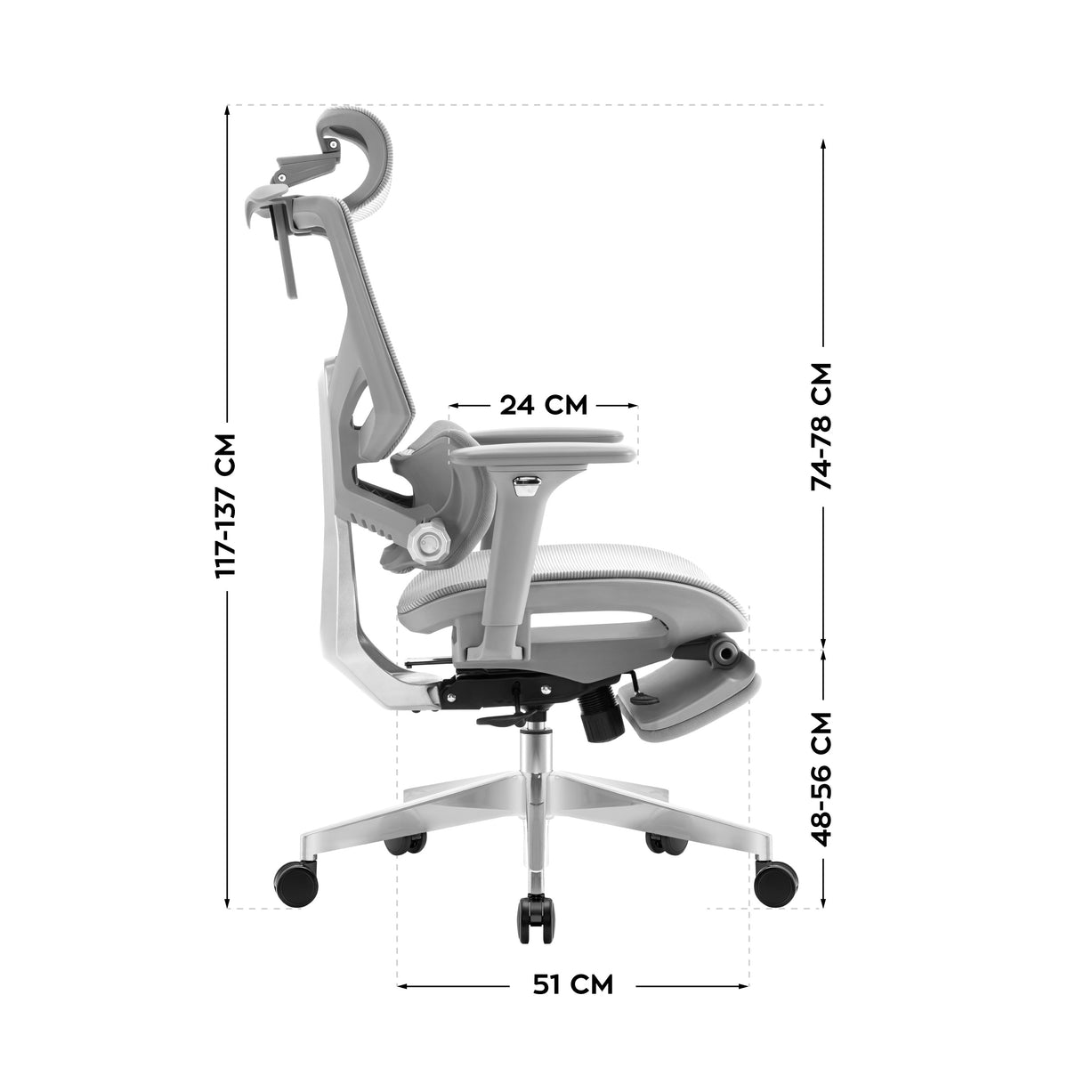 Ergonomischer Stuhl Mark Adler Expert 8.7 Grau Mesh