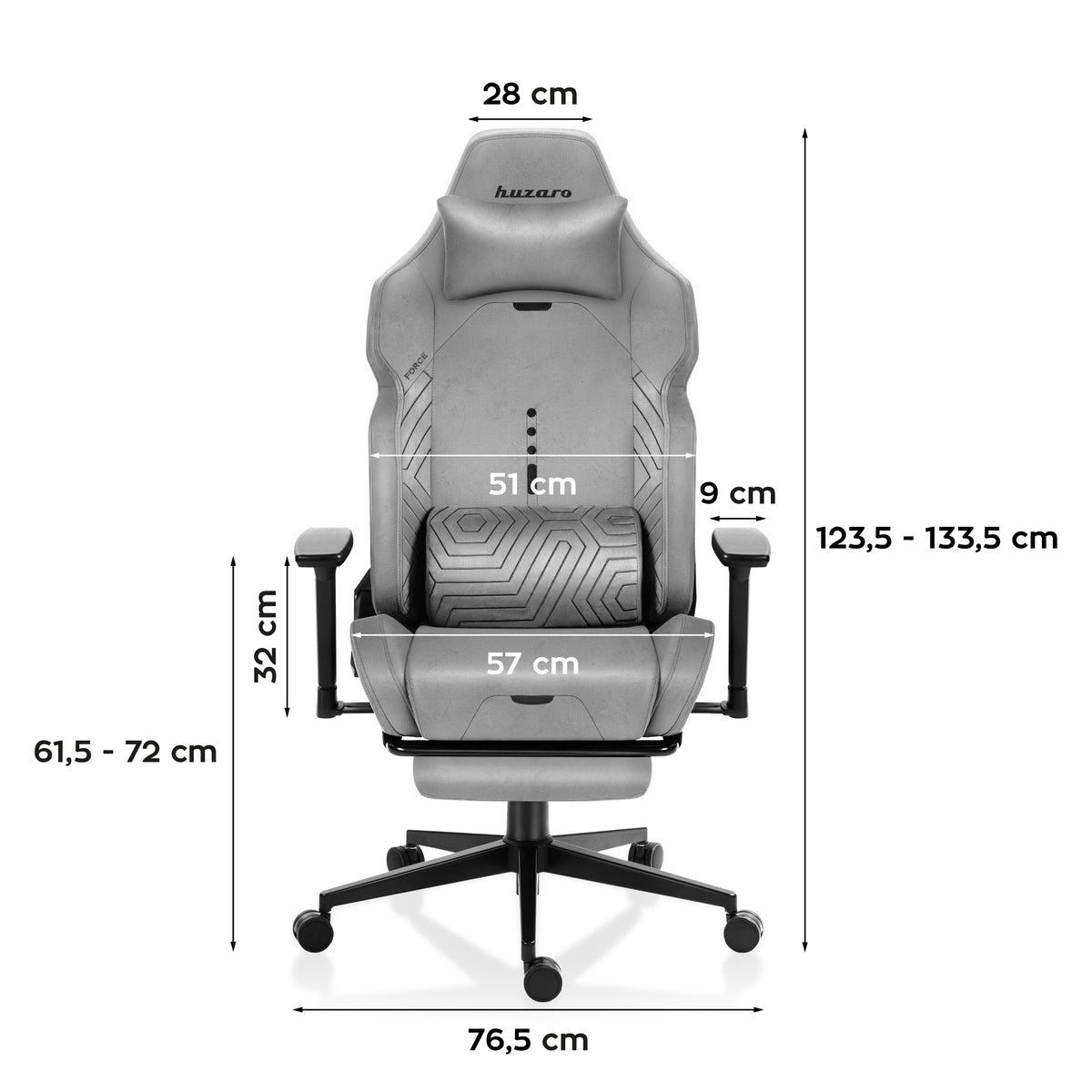 Huzaro Force 8.1 Grau Gaming Stuhl