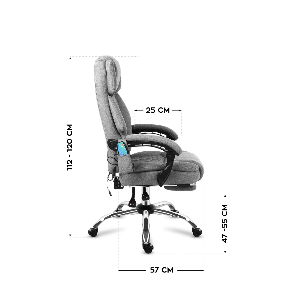 Mark Adler Boss 6.0 Grau Massage-Bürostuhl