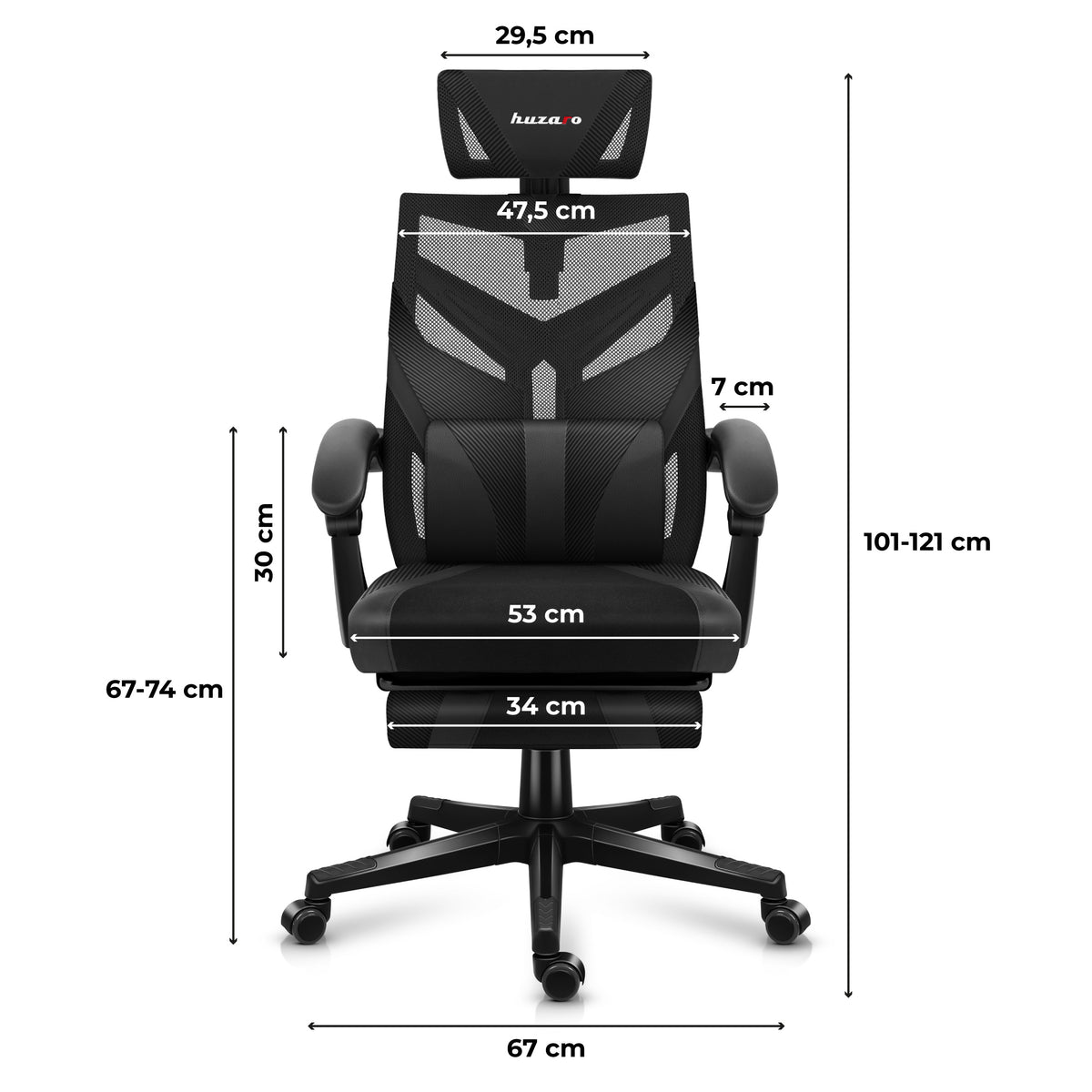 HUZARO COMBAT 5.0 Gaming-Stuhl Schwarz