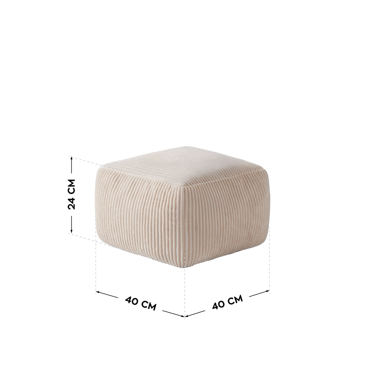 Sitzsack Cordsofa mit Fußstütze Mark Adler Comfy 3.0 Beige