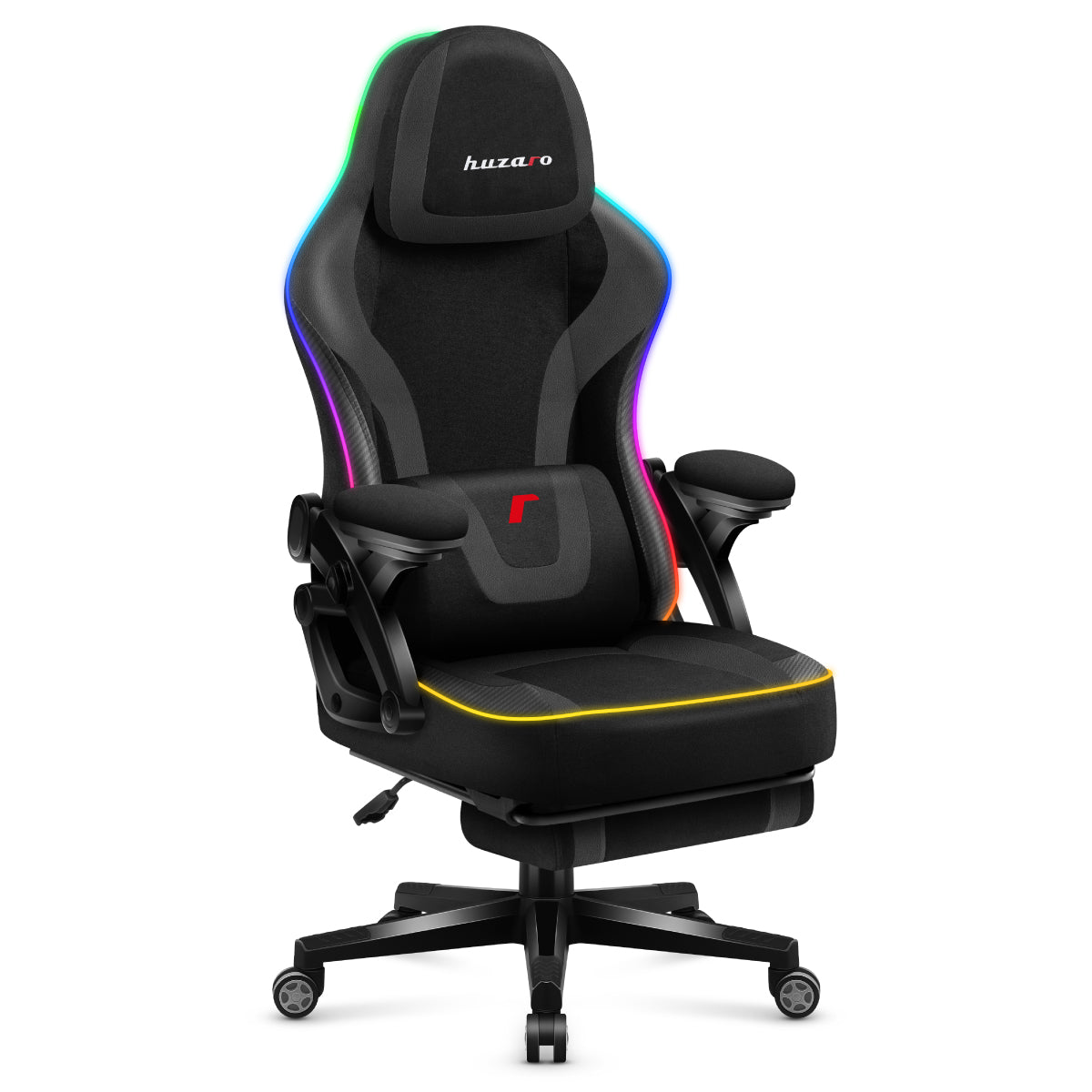 Huzaro Force 4.6 Schwarz Mesh RGB LED Smart Gaming-Stuhl