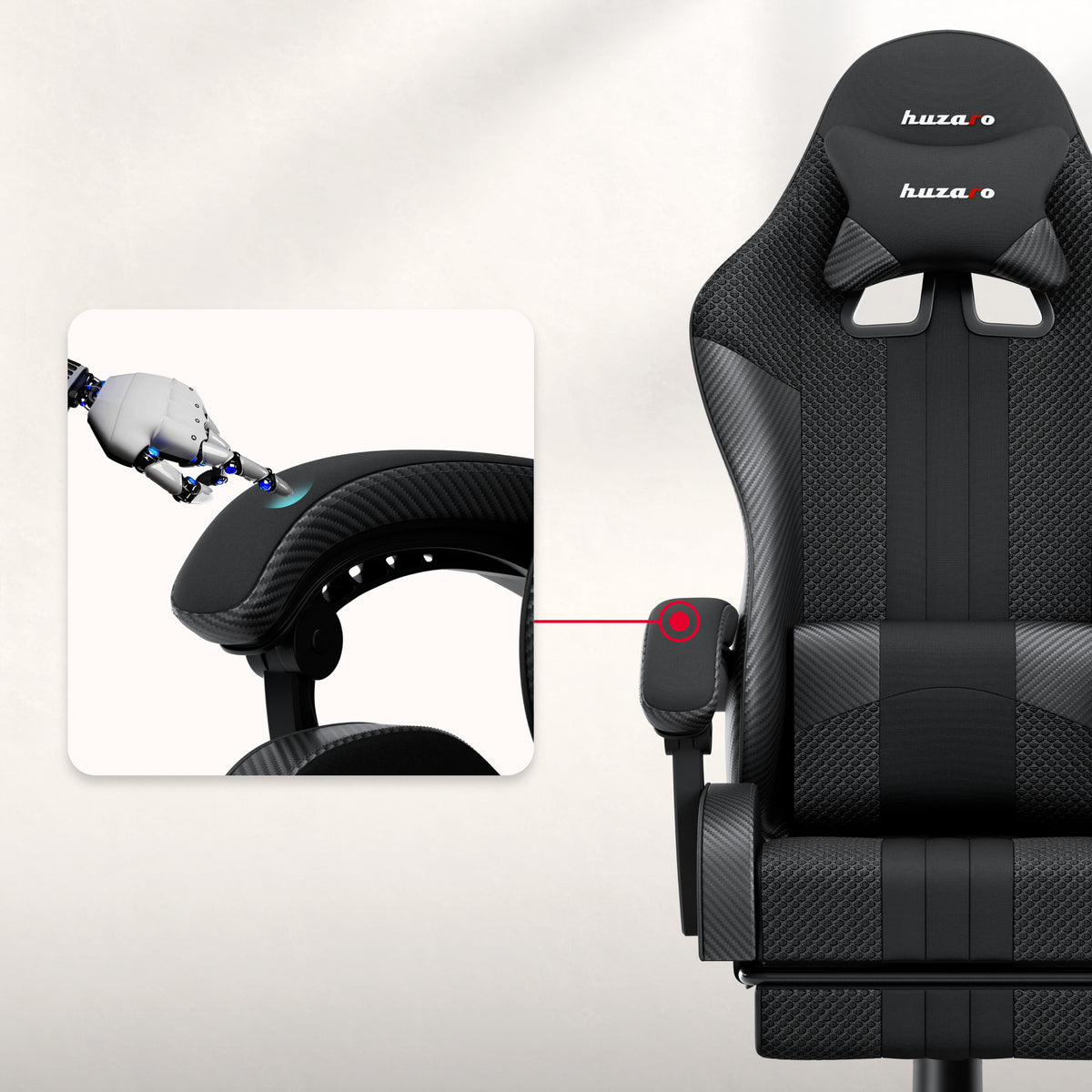 HUZARO Force 4.7 Carbon Mesh Gaming-Stuhl