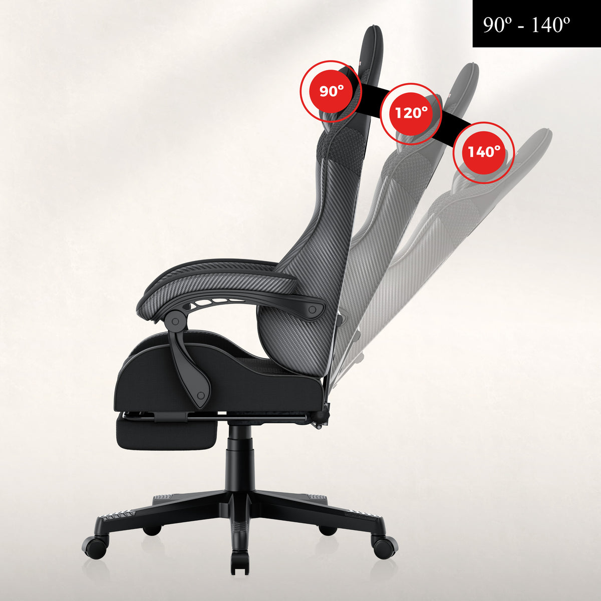 HUZARO Force 4.7 Carbon Mesh Gaming-Stuhl