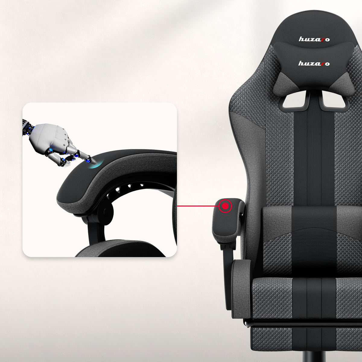Huzaro Force 4.7 Grau Mesh Gaming-Stuhl