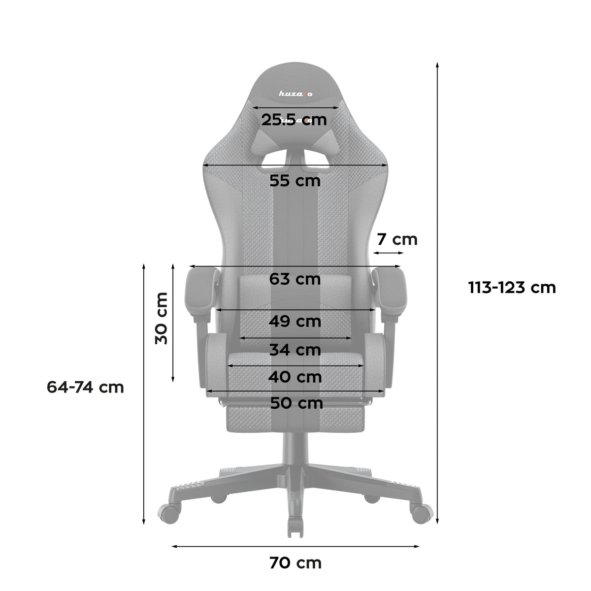 Huzaro Force 4.7 Grau Mesh Gaming-Stuhl