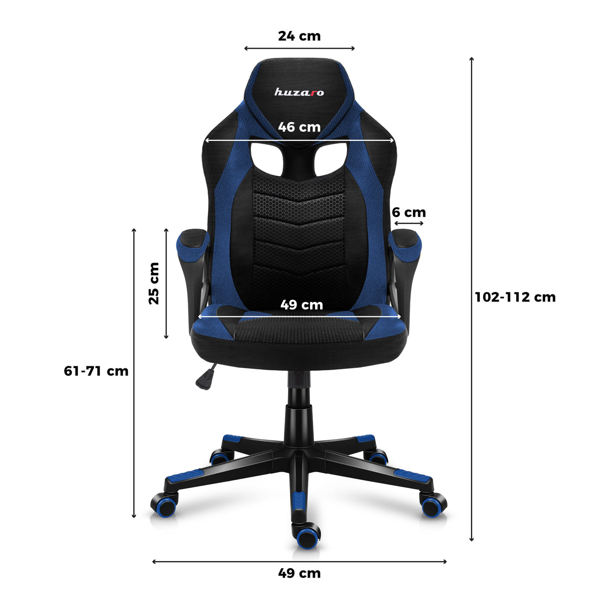 HUZARO FORCE 2.5 Blau Mesh Gaming-Stuhl