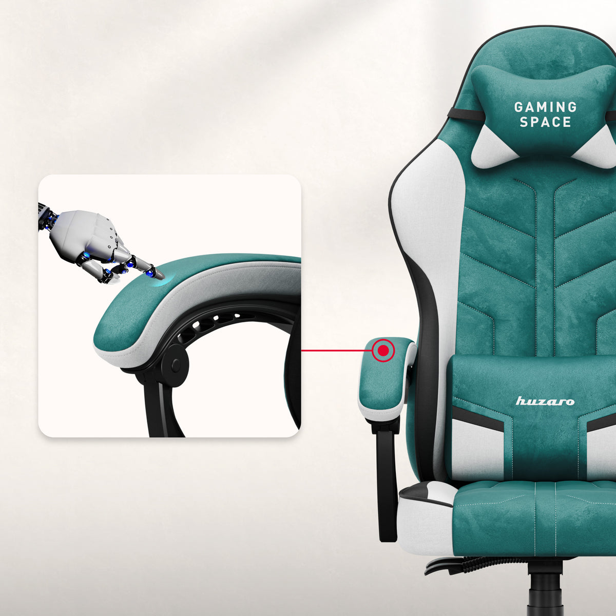 Gaming-Sessel aus Velours Huzaro Force 2.7 Green