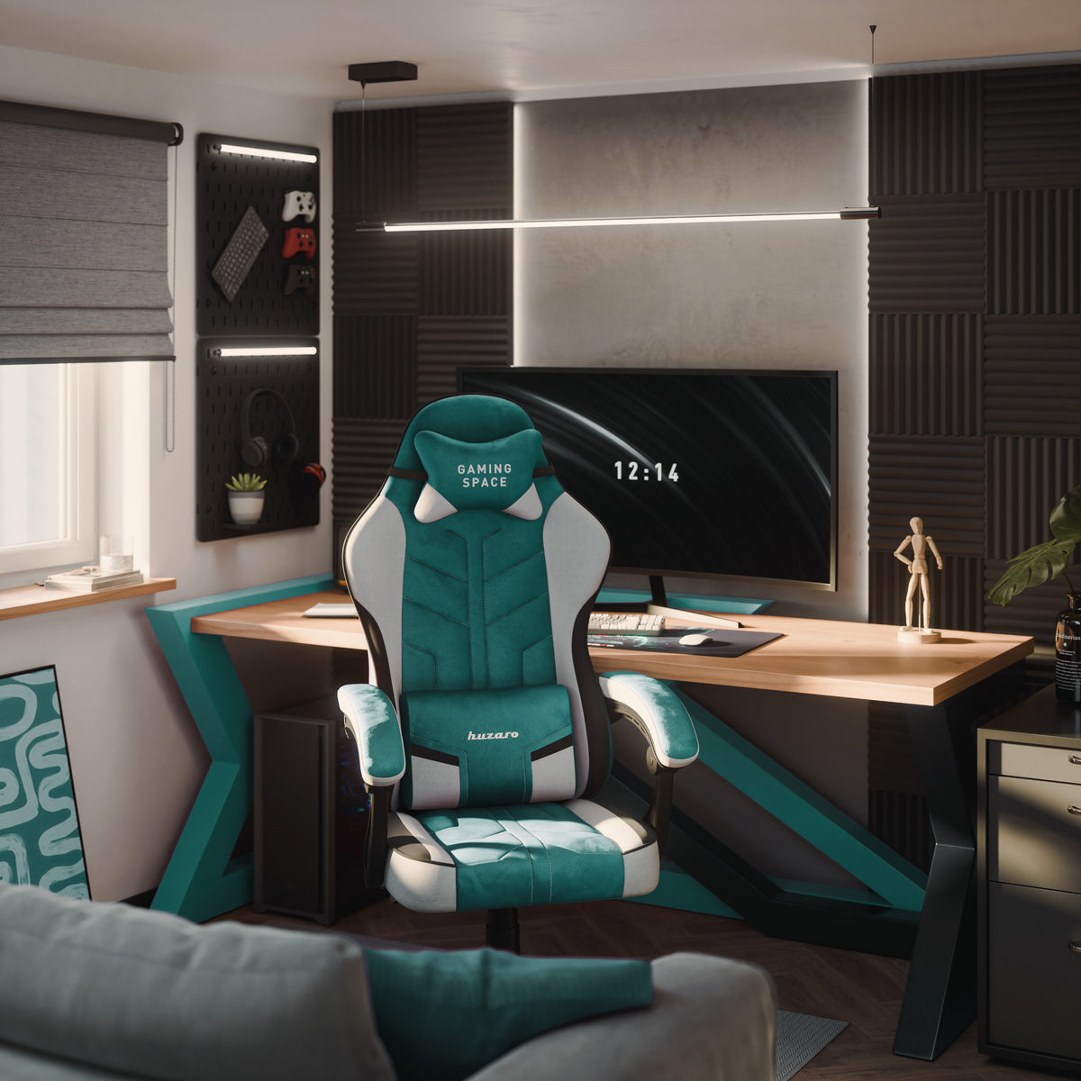Gaming-Sessel aus Velours Huzaro Force 2.7 Green