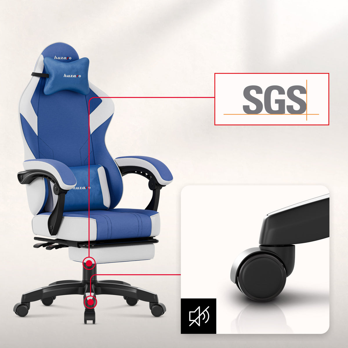 Huzaro Force 3.7 Blue Gaming-Stuhl