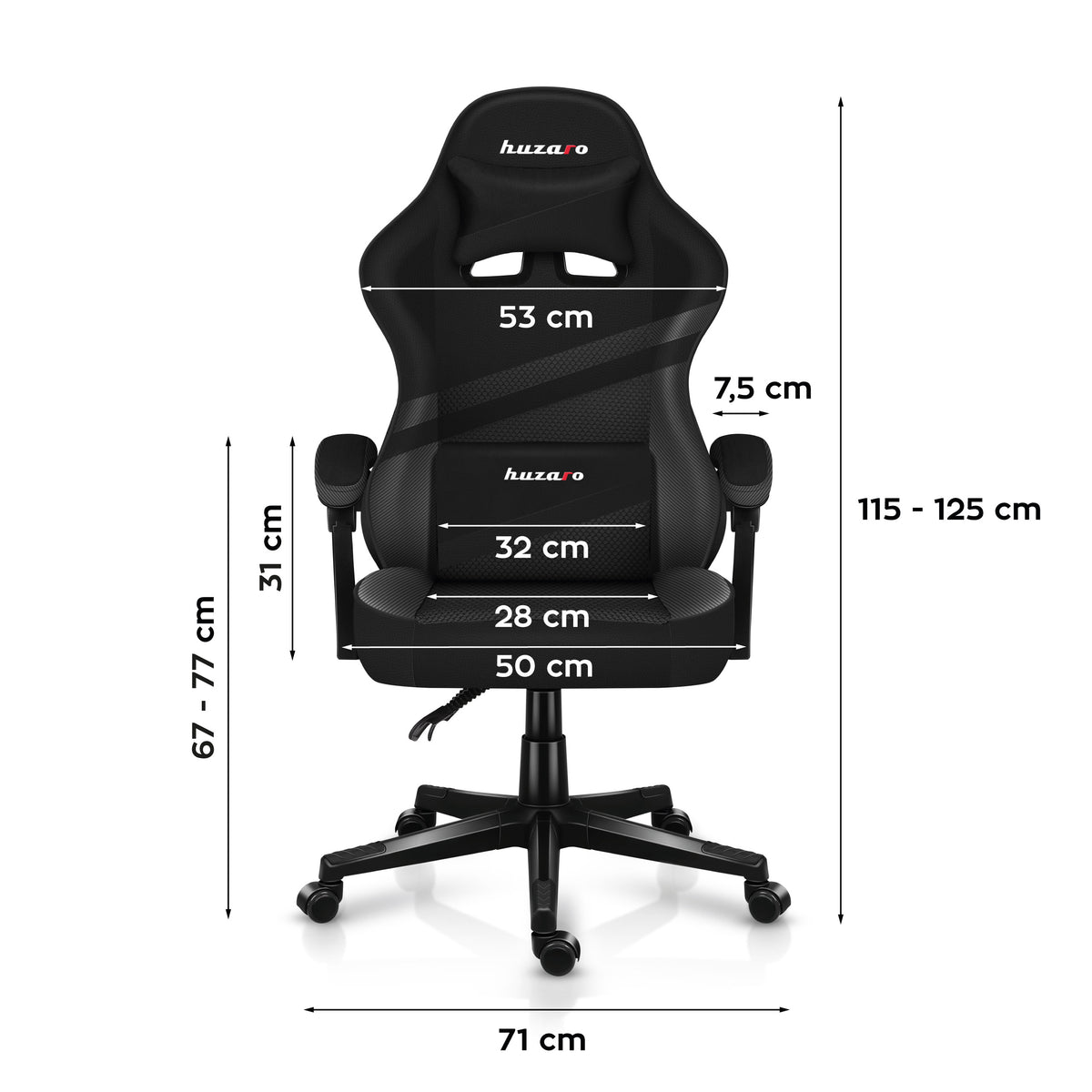 HUZARO FORCE 4.4 Carbon Gaming-Stuhl