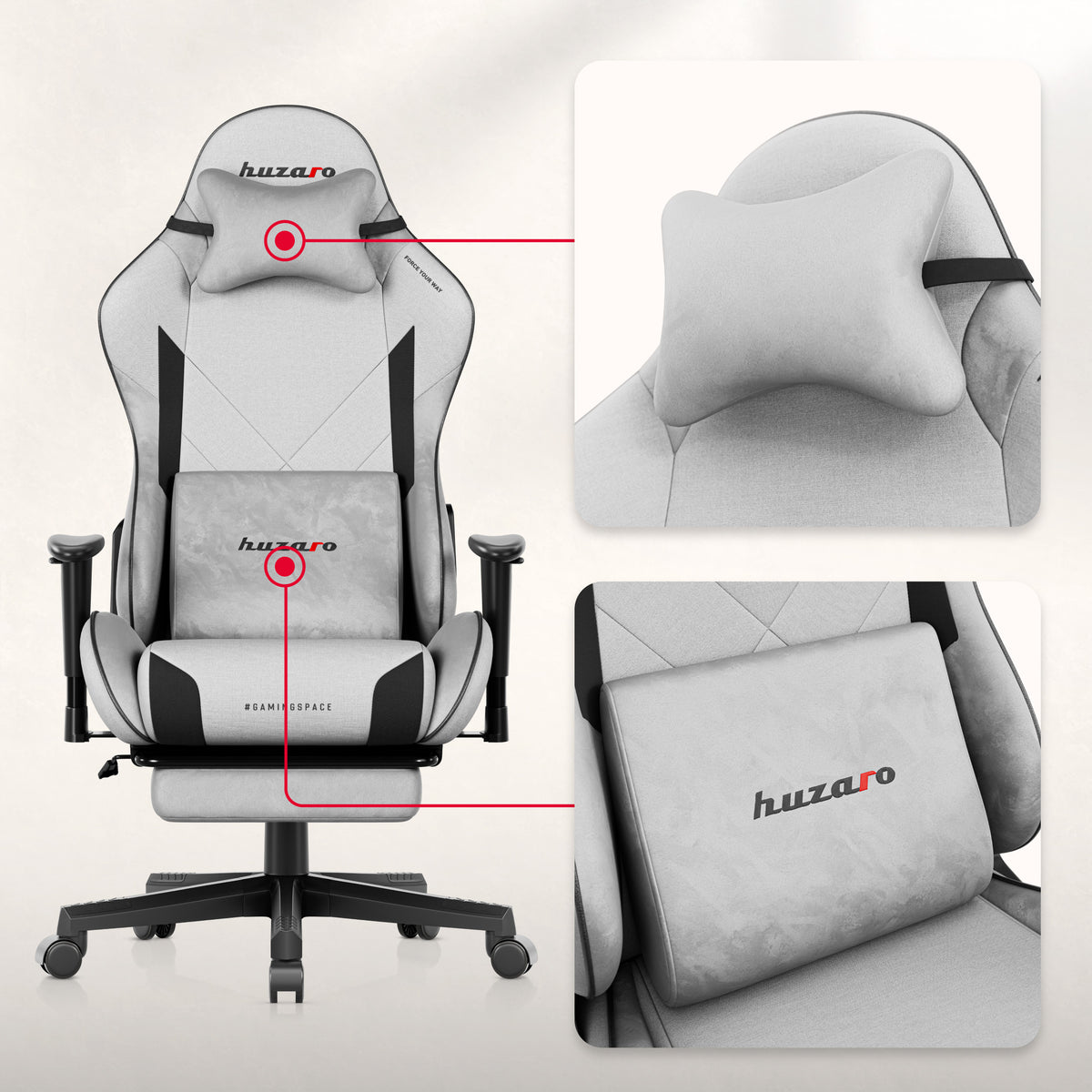 Huzaro Force 5.7 Grauer Gaming-Stuhl