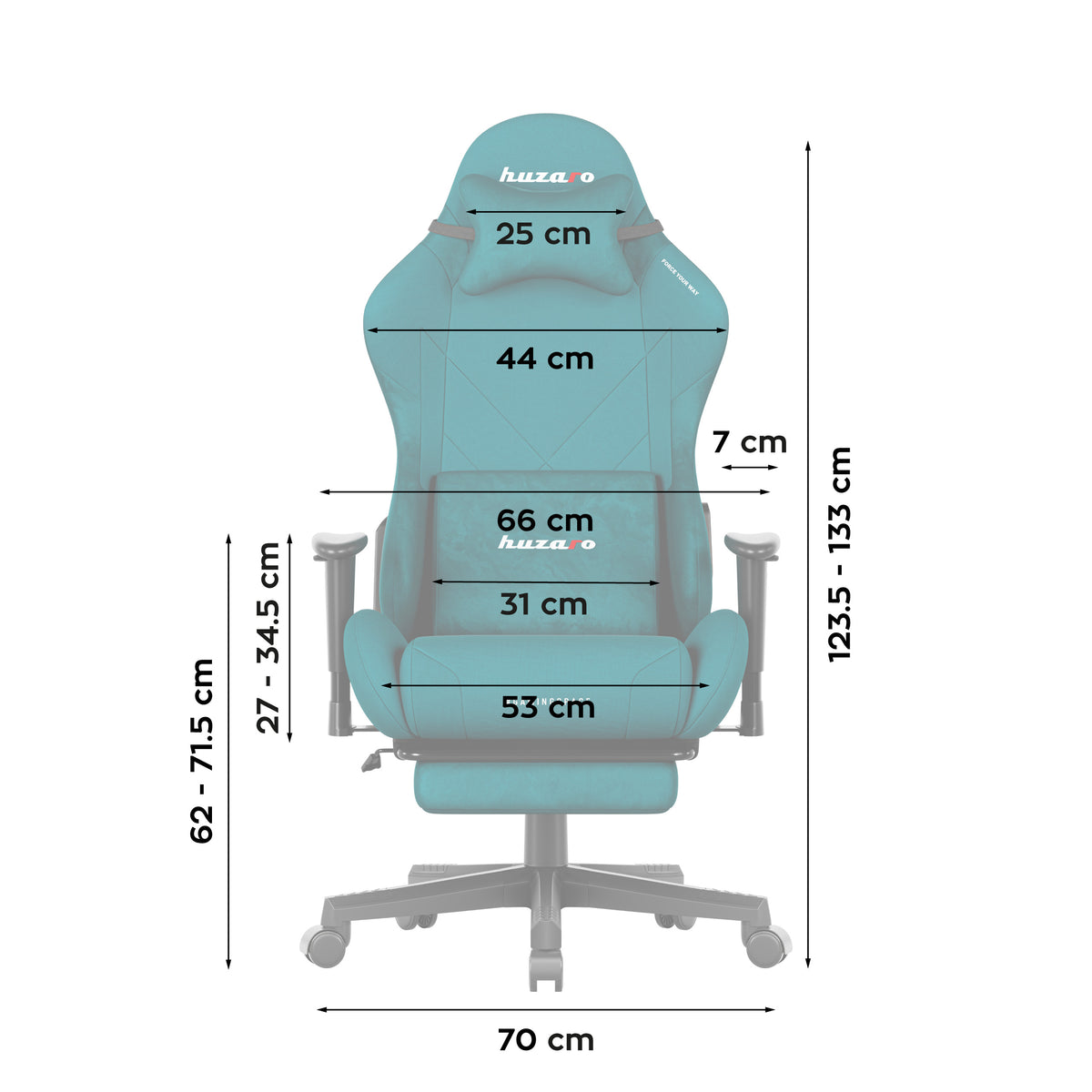 Huzaro Force 5.7 Gaming-Stuhl in Teal