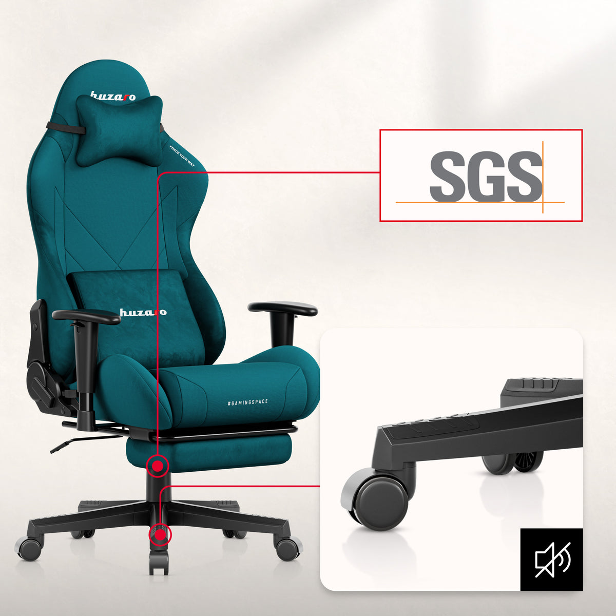 Huzaro Force 5.7 Gaming-Stuhl in Teal