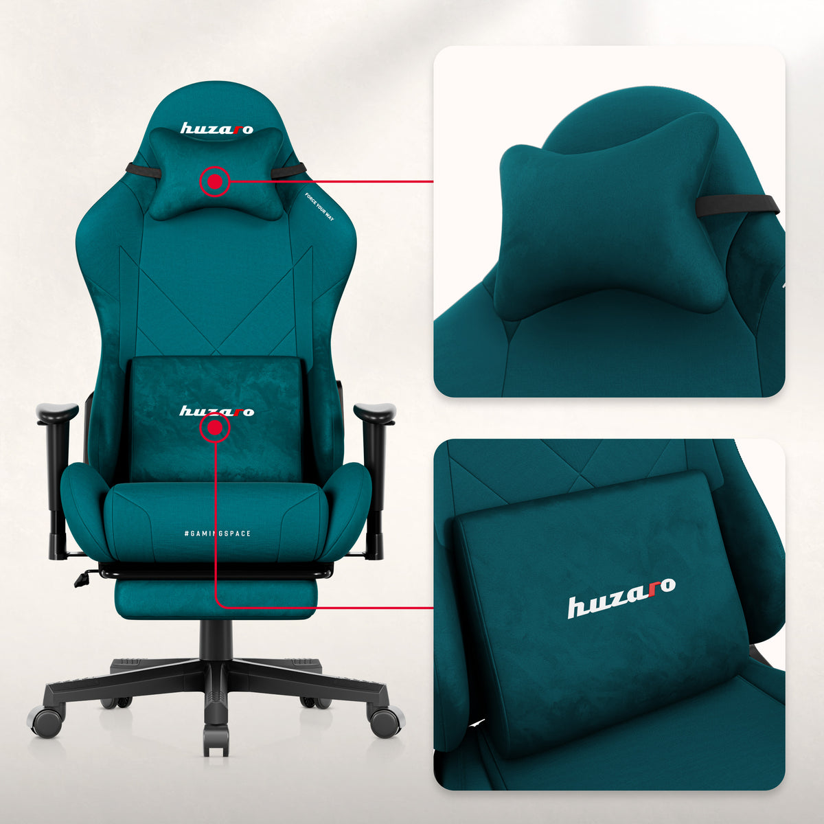 Huzaro Force 5.7 Gaming-Stuhl in Teal