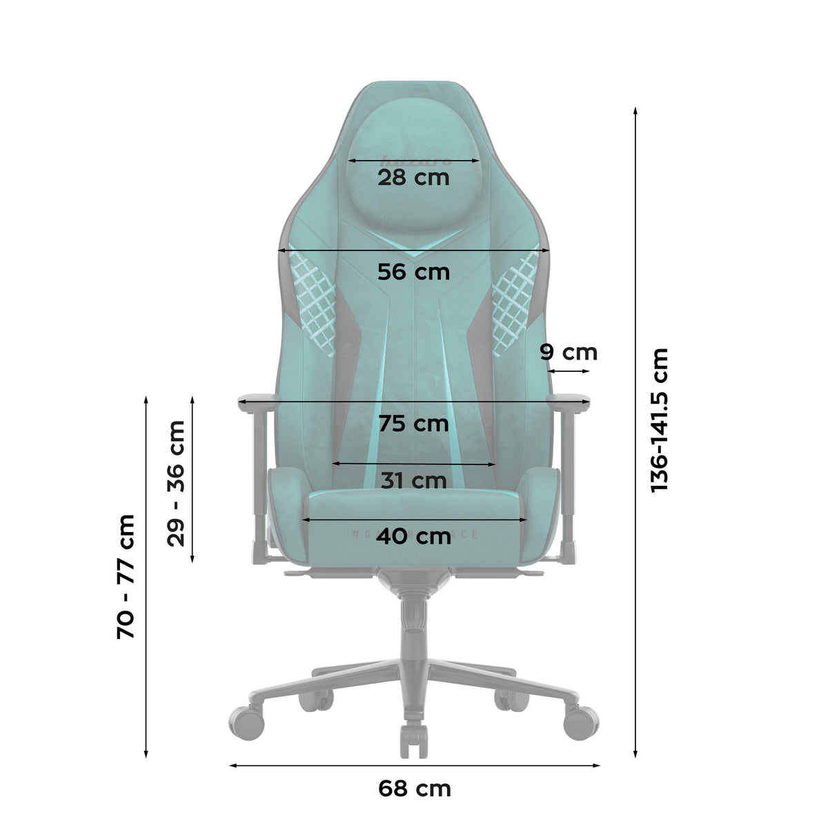 Fotel gamingowy zamszowy Huzaro Force 8.3 Green