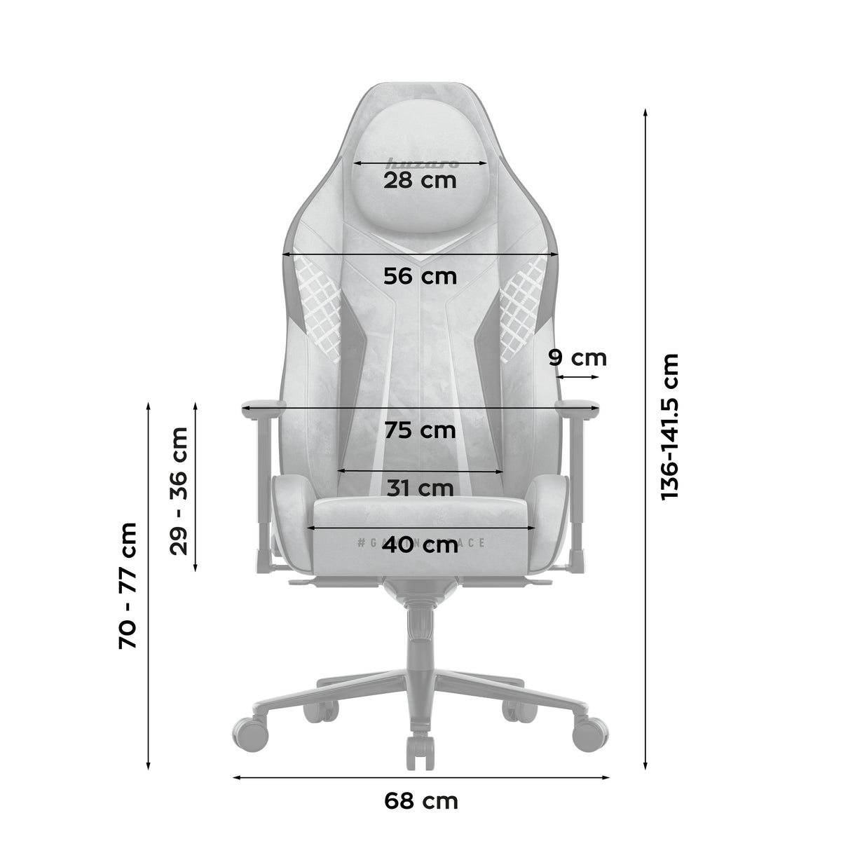 Fotel gamingowy zamszowy Huzaro Force 8.3 Grey