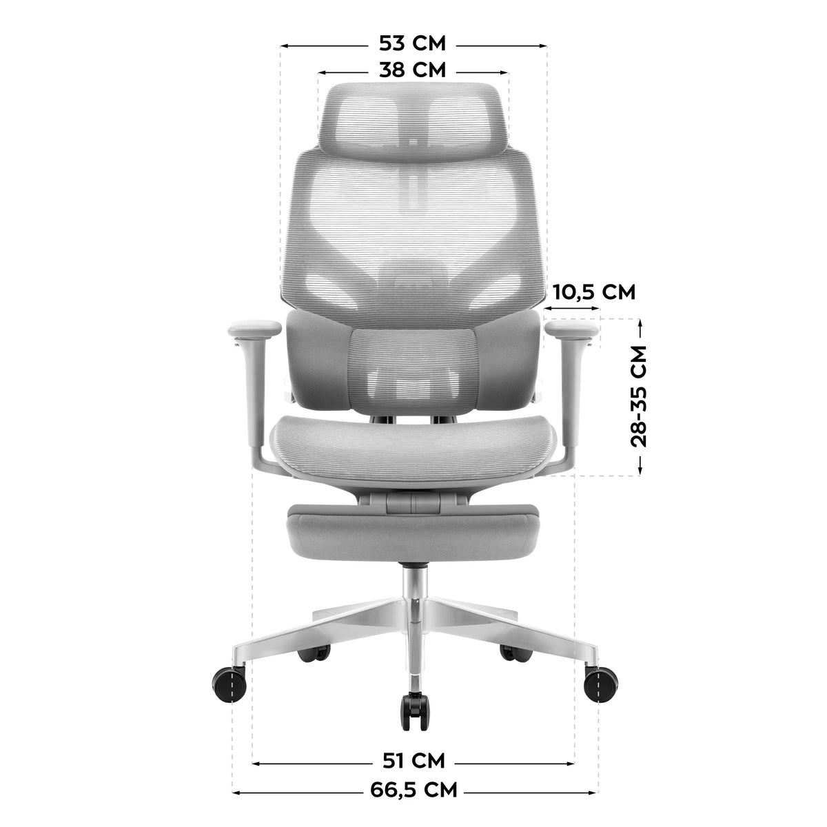 Ergonomischer Stuhl Mark Adler Expert 8.7 Grau Mesh