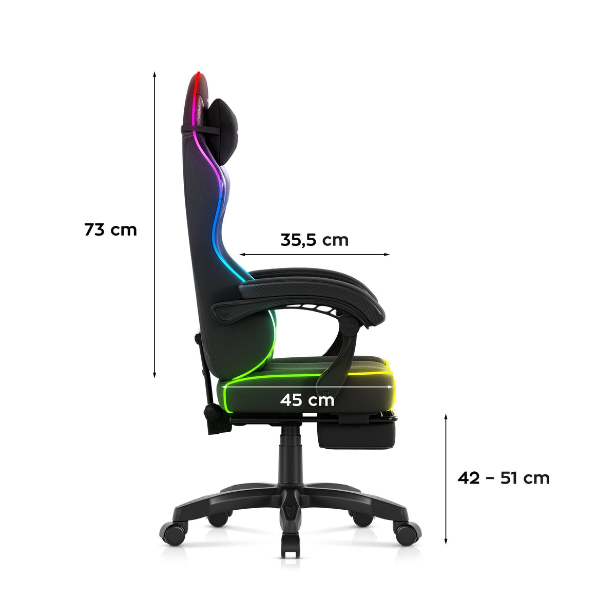 Huzaro Force 3.7 RGB LED Black Gaming-Stuhl