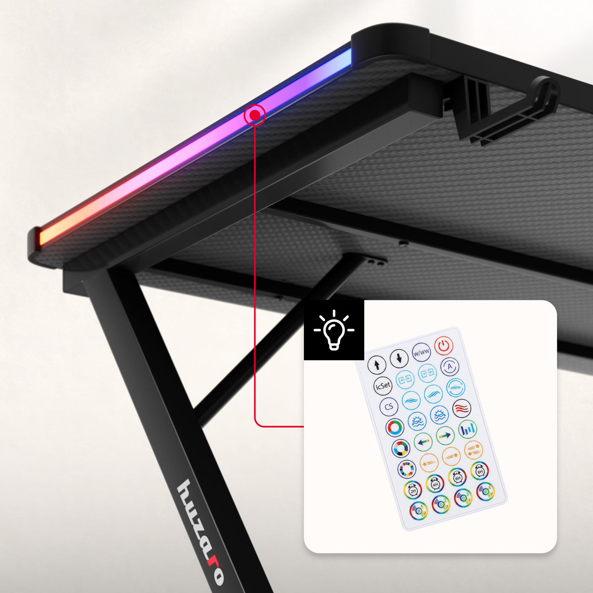 Huzaro Hero 2.5 RGB-LED-Gaming-Tisch