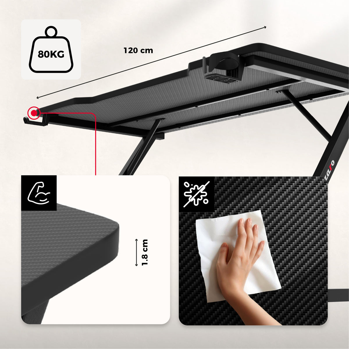 Arbeitsplatte mit Carbon Flex-Beschichtung