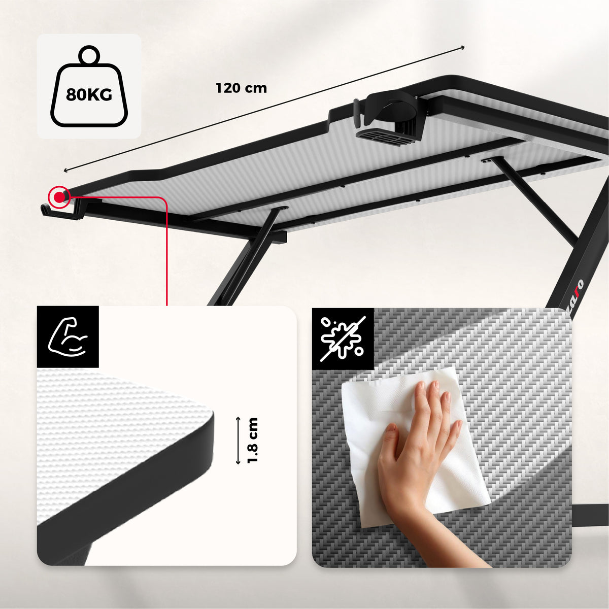 Arbeitsplatte mit Carbon Flex-Beschichtung