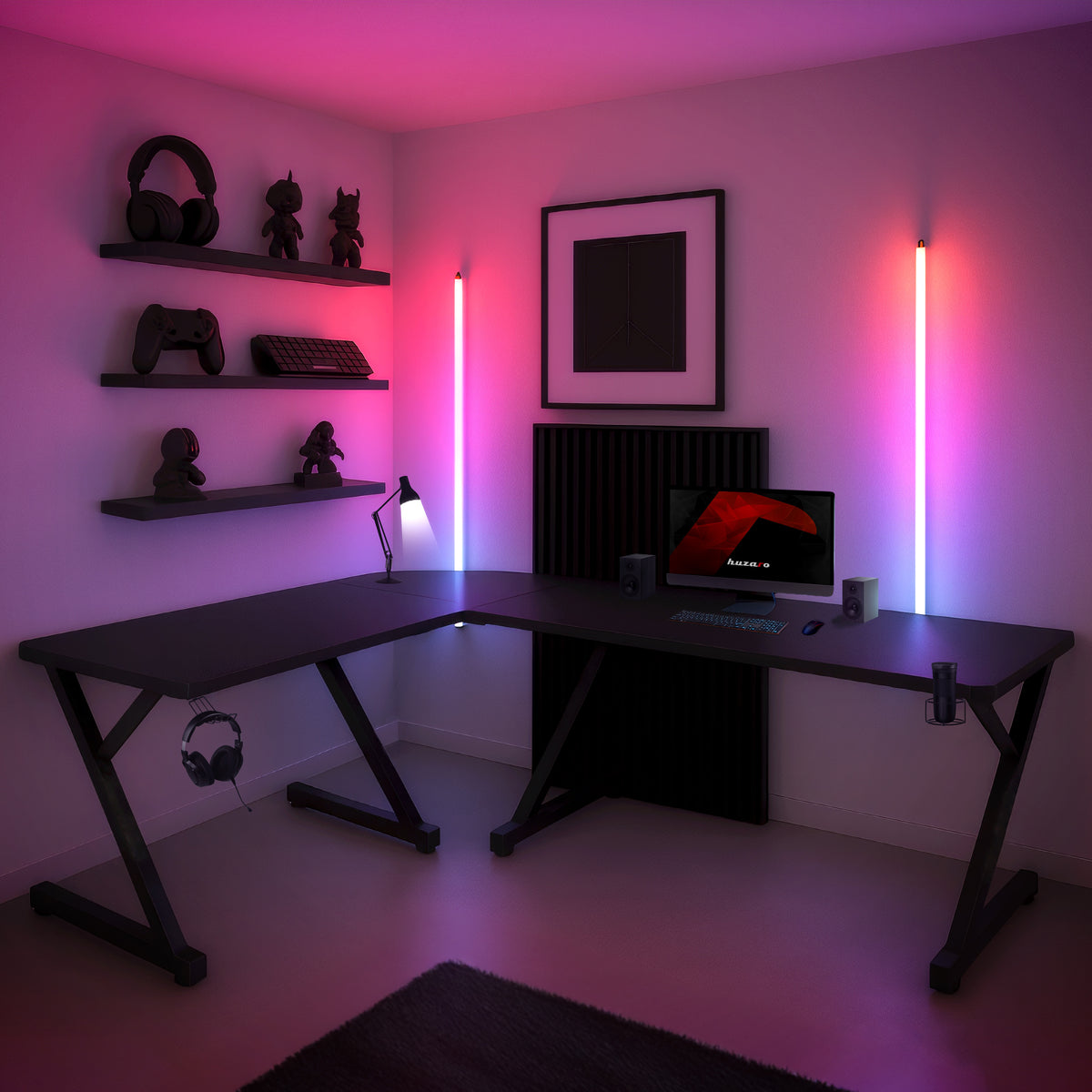 Huzaro Hero 7.0 Eck-Gaming-Schreibtisch schwarz