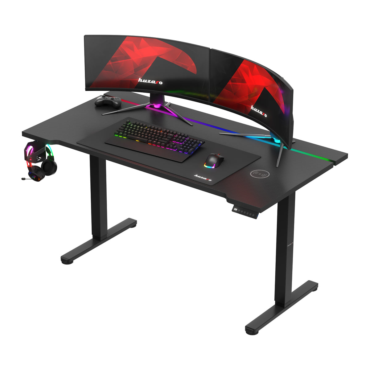 Huzaro Hero 8.7 RGB LED Schwarz elektrischer Schreibtisch