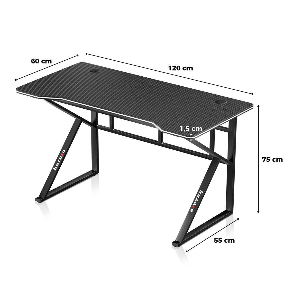 Huzaro Hero 1.6 Gaming-Schreibtisch Schwarz
