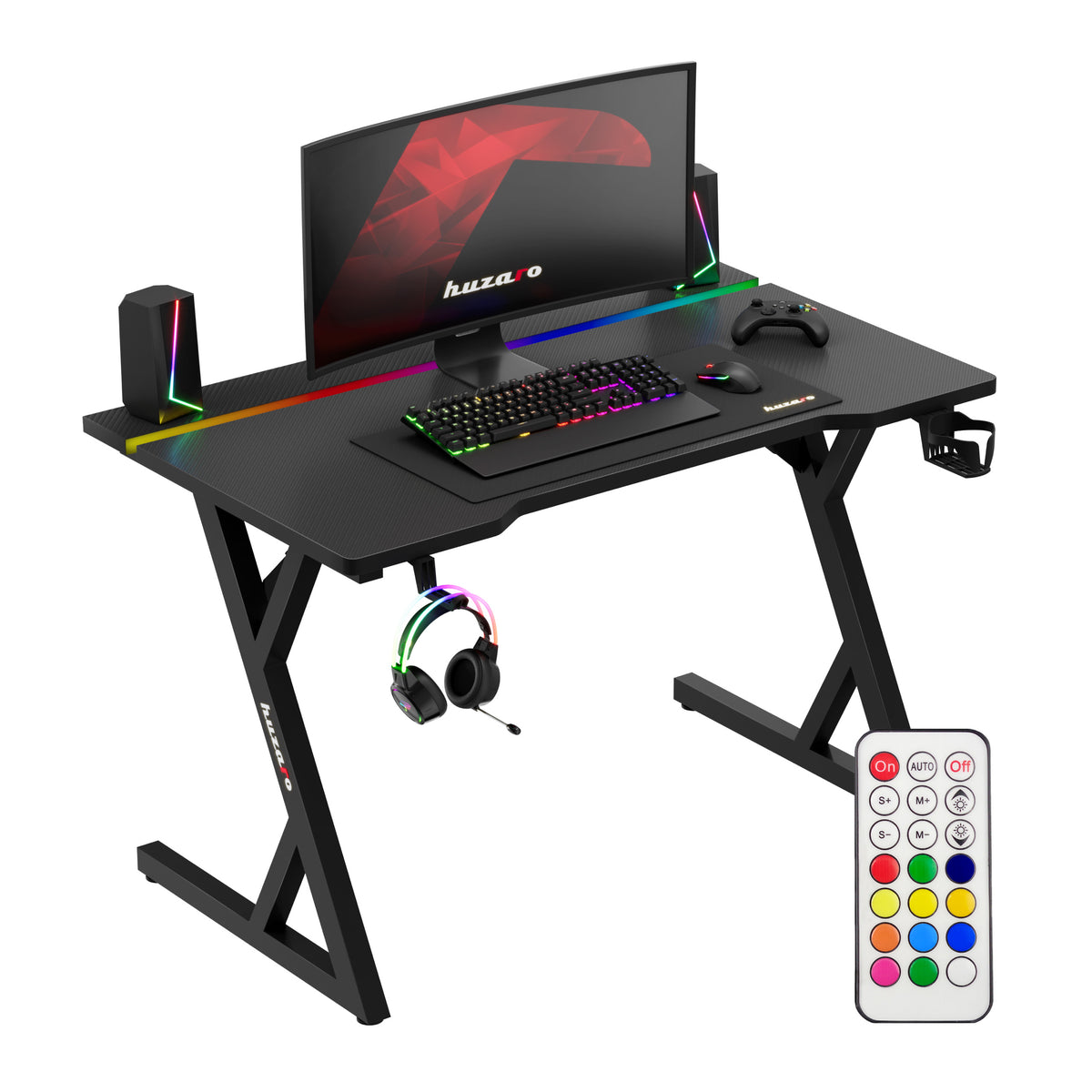 Gaming-Schreibtisch mit LED-Beleuchtung Hero 2.4 RGB Schwarz