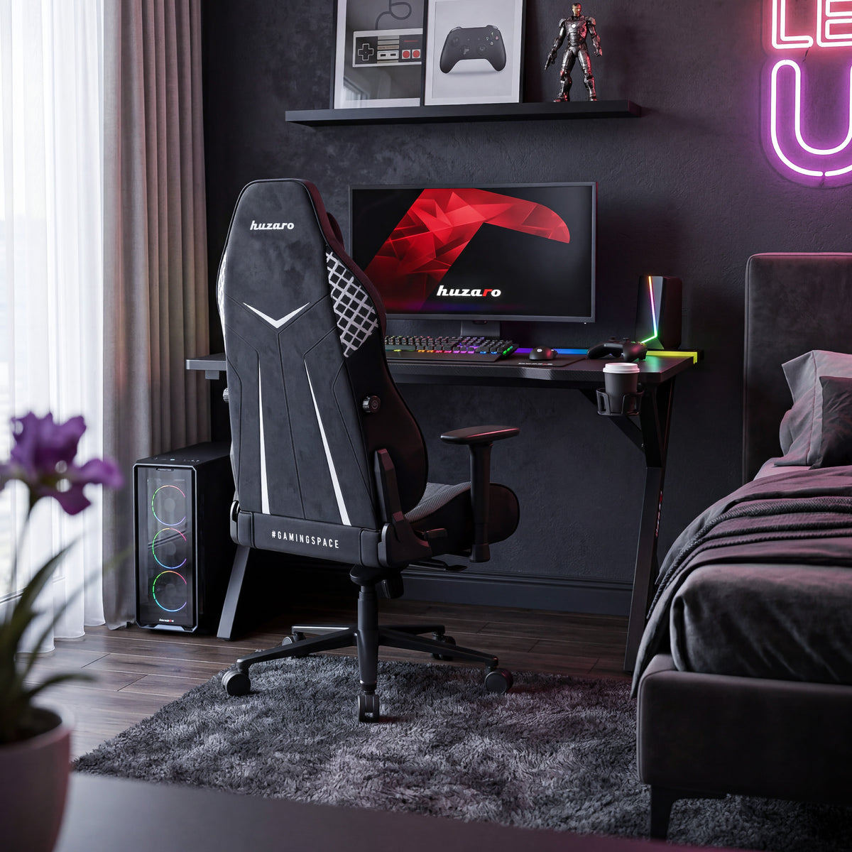 Gaming-Schreibtisch mit LED-Beleuchtung Hero 2.4 RGB Schwarz