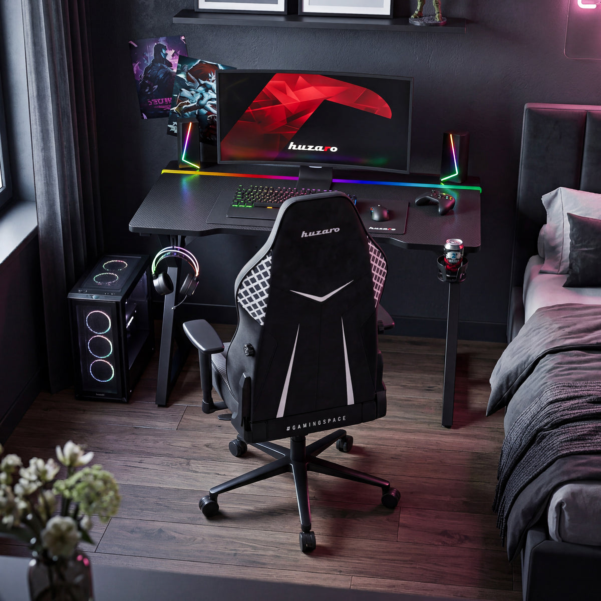 Gaming-Schreibtisch mit LED-Beleuchtung Hero 2.4 RGB Schwarz