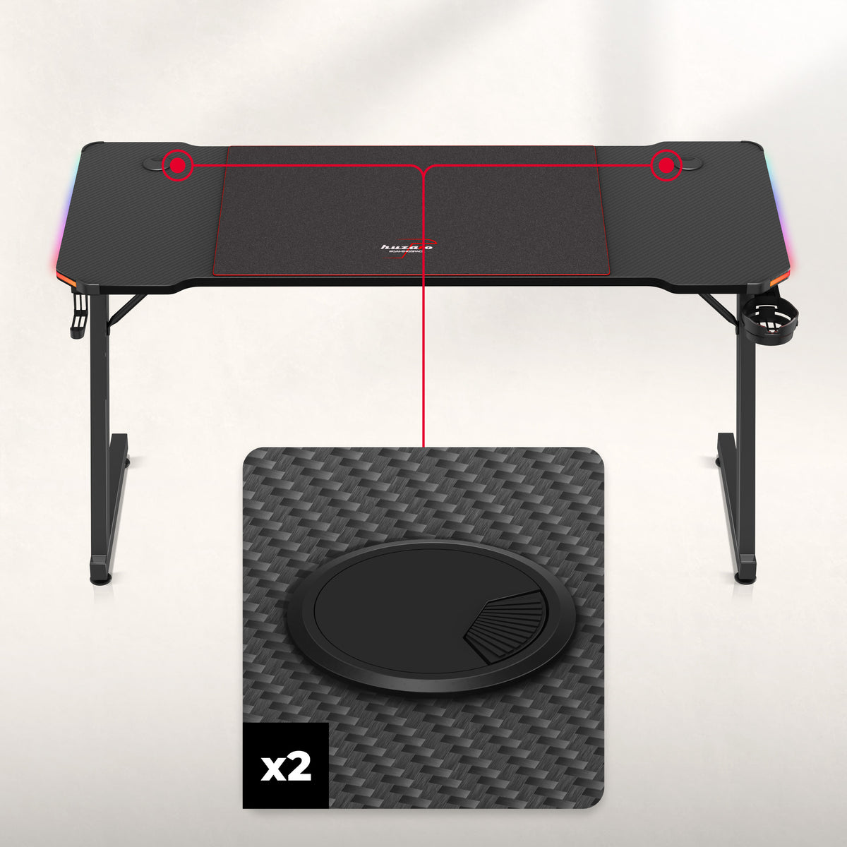 Huzaro Hero 3.3 Gaming-Schreibtisch RGB LED