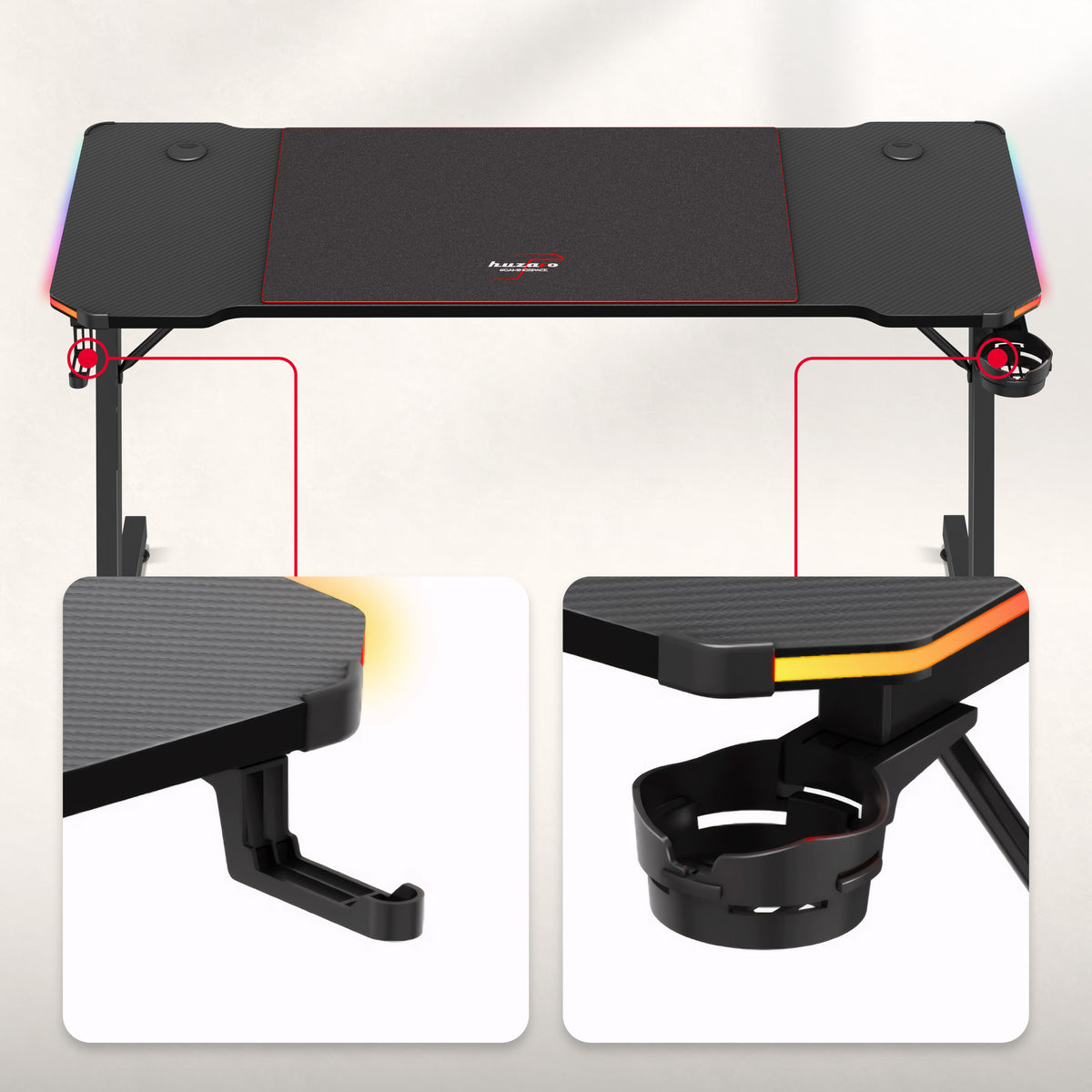 Huzaro Hero 3.3 Gaming-Schreibtisch RGB LED