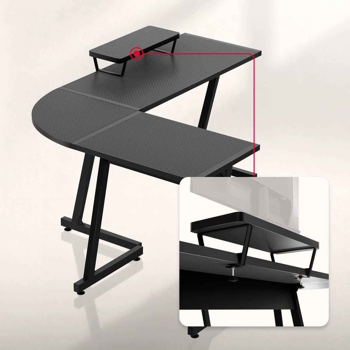Huzaro Hero 6.0 Eck-Gaming-Schreibtisch schwarz